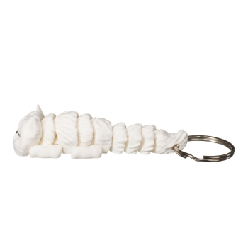 Brelok 3D kot pers biały 7,5 cm z kółkiem